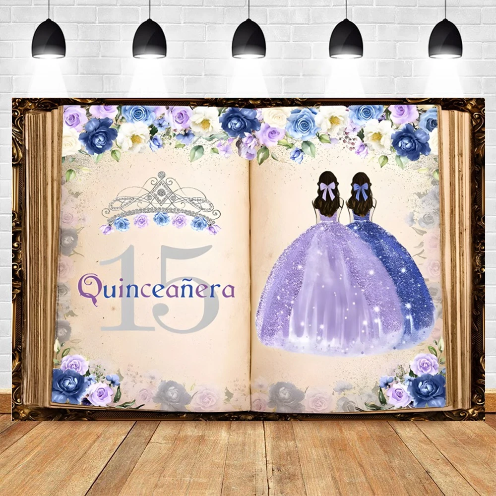 Quinceanera الحلو 15th حفلة عيد ميلاد خلفية زهور الورد الأميرة الفتيات خمسة عشر سنة التصوير خلفية ديكور راية