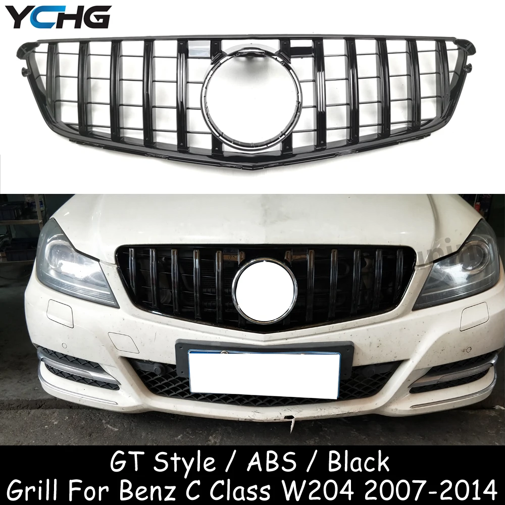 

W204 GT Style Front Bumper Grill For Mercedes Benz C Class W204 Sedan Coupe C180 C200 C250 C300 C350 Racing Grilles 2007-2014