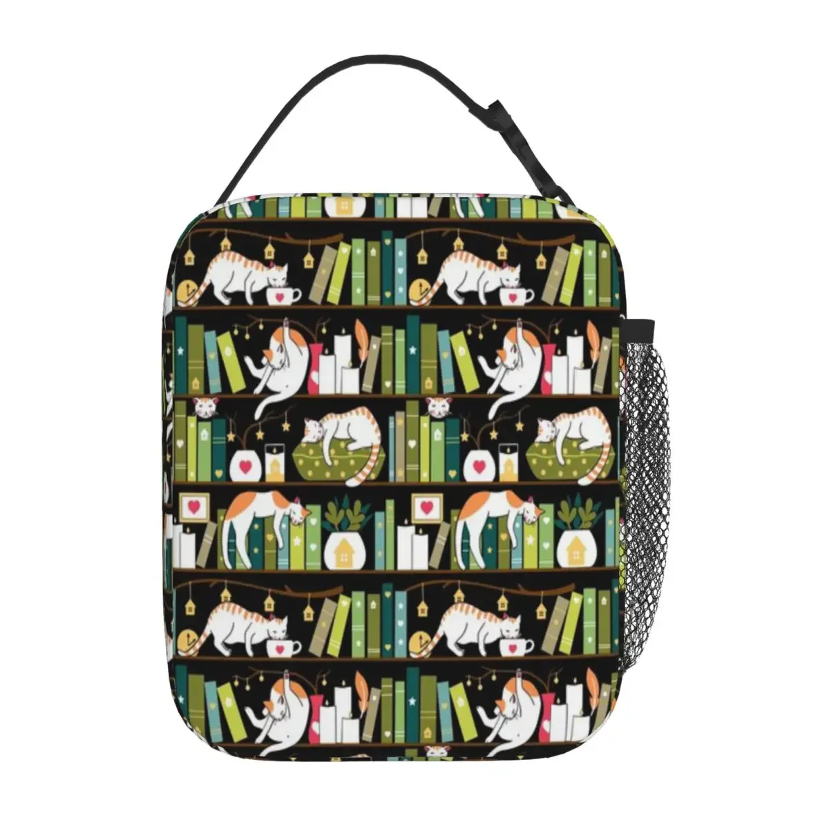Hot Sale Library Cats - Whimsical Cats On The Book Shelves Unisex Snack Bag Fitness Snack Cooler Lunch Bag