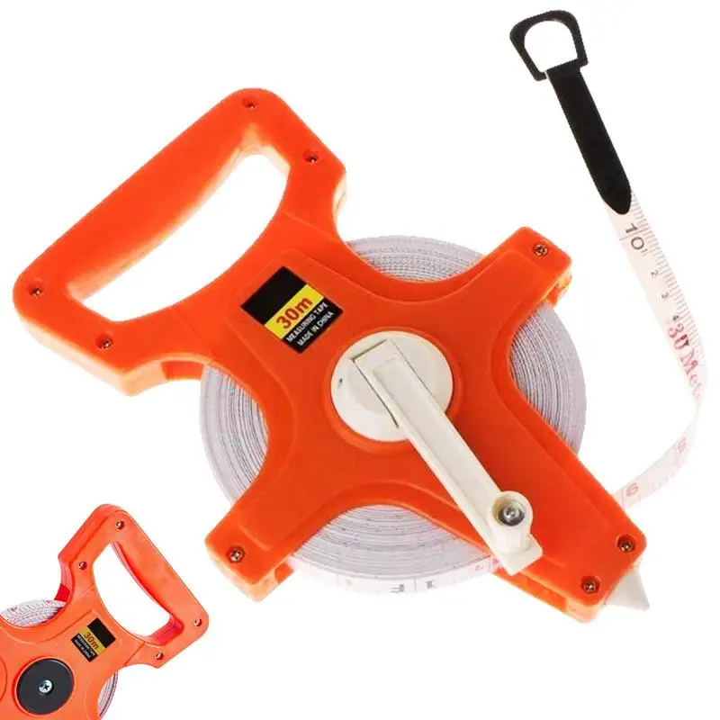 1Pc 20m/30m Meter Open Reel Fiberglass Tape Measure Inch Metric Scale Impact Resistant Plastic Measure Tools