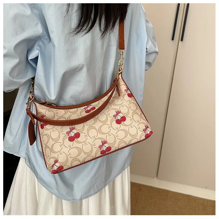 

Сумка через плечо премиум-класса с вишневым принтом 2025 — большая вместительная сумка, модная универсальная сумка-мессенджер на выход