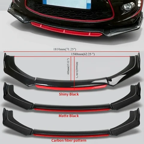 4PCS Universal Car Front Bumper Lip Body Kit Splitter Spoiler Diffuser Protector Car Accessories Amagi