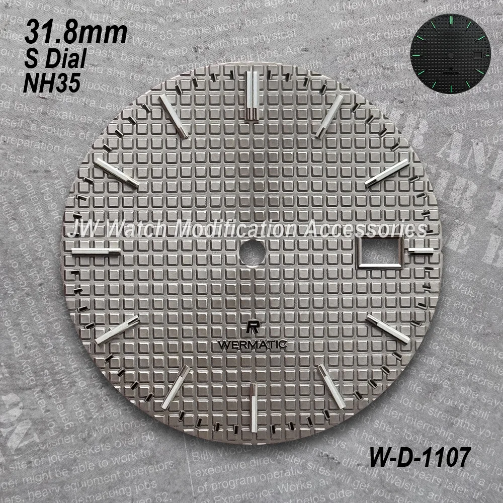 31.8mm Oak S Dial For NH35/NH36 Automatic Movement Green Luminous High-Quality Gradient Dial Watch Modification Accessories