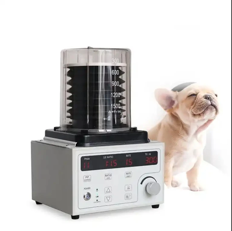 

LCD Digital Display Anaesthesia Machine Big And Small Animals 0-300ml 300-2000ml Bellow Anesthesia Ventilation