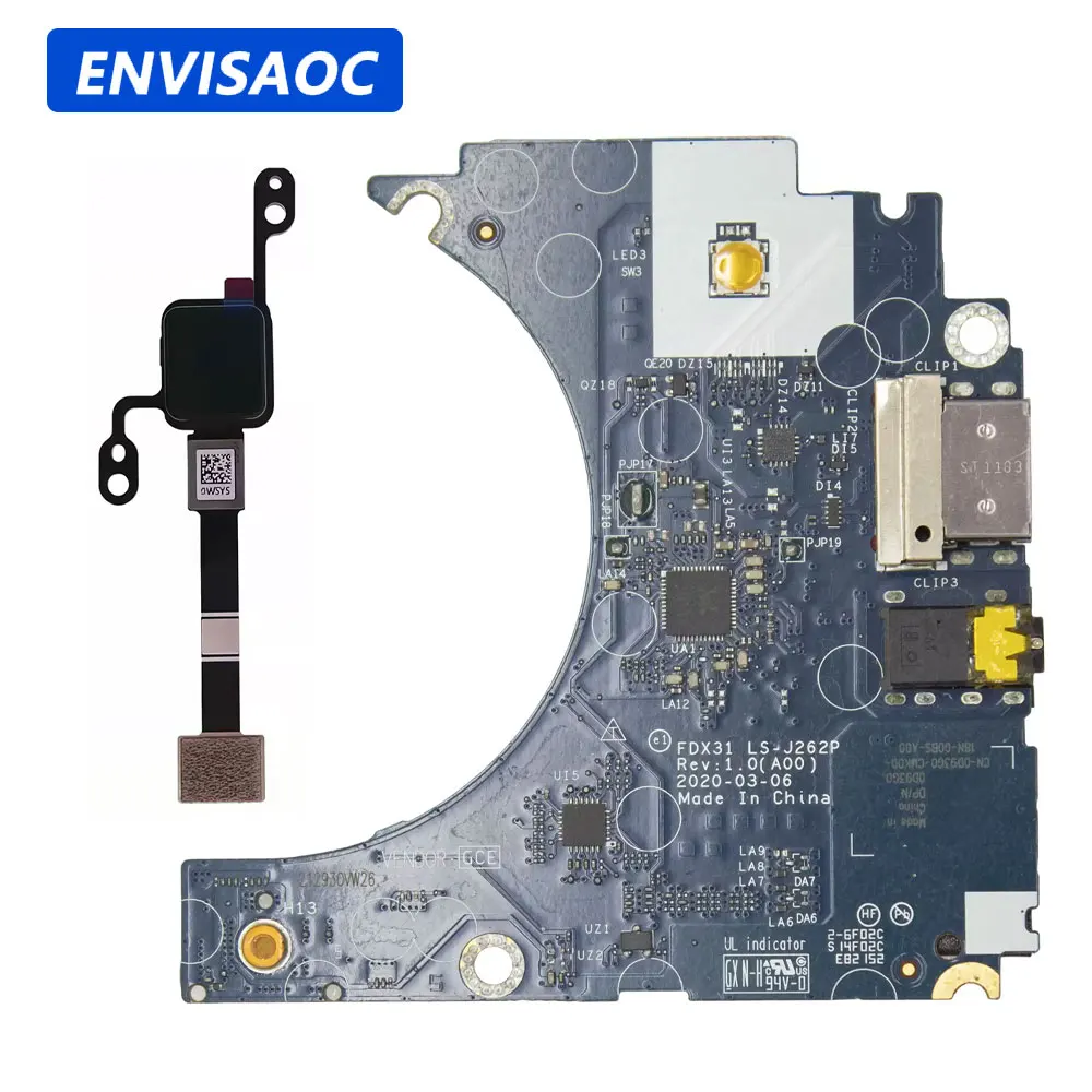 

OEM For Dell Latitude 7310 Laptop Fingerprint Reader Audio Headphone USB Jack Port Switch Power Button Board LS-J261P LS-J262P