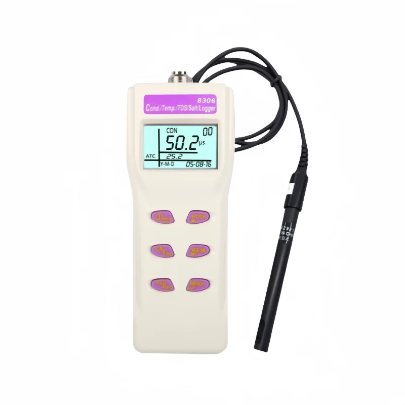 AZ8306 Portable conductivity detector TDS/salinometer thermometer Sewage wastewater analyzer Data recording Water quality tester