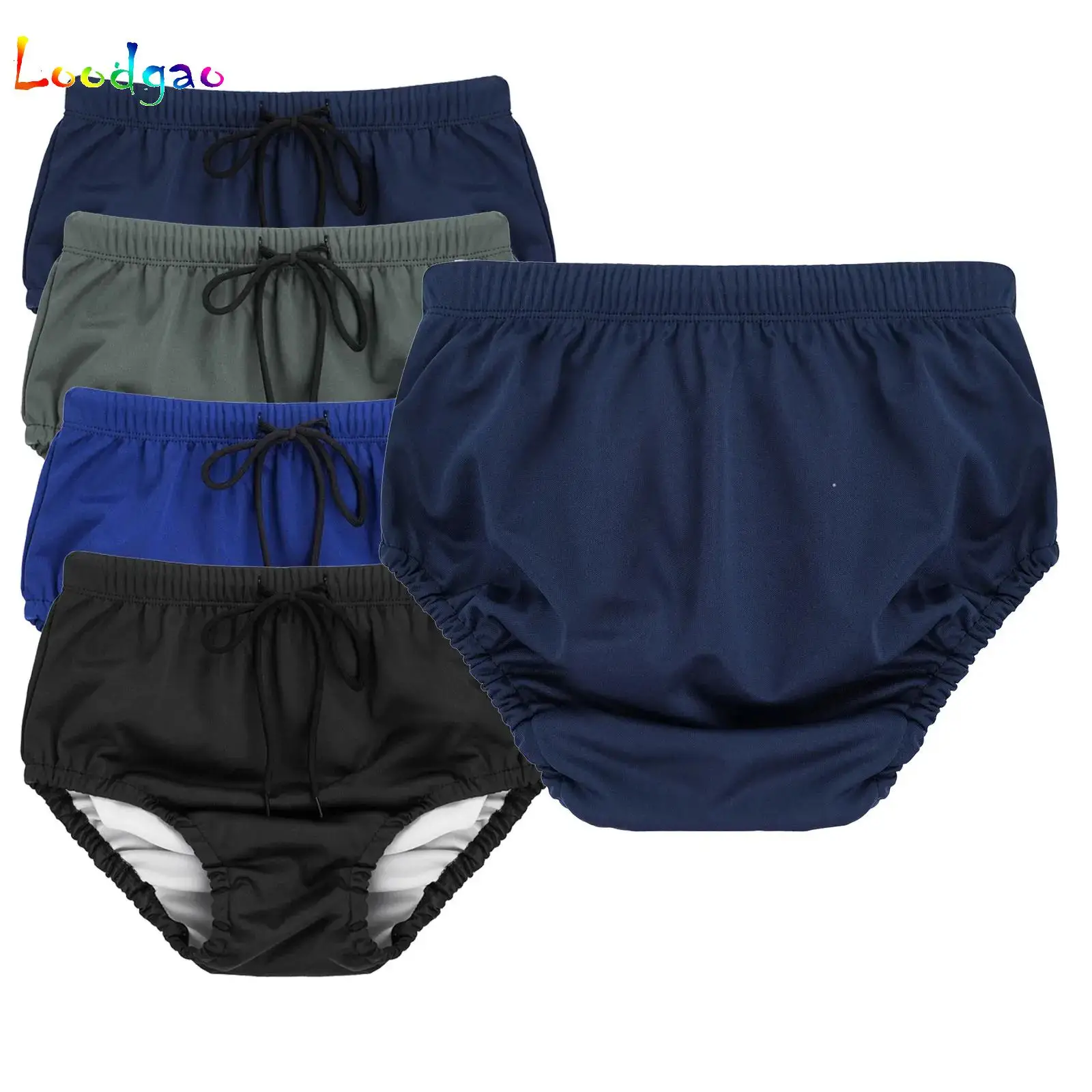 

Kids Swim Diaper Cover Boys Girls Incontinence Swimwear Washable Reusable Drawstring Pool Briefs Panties Special Needs Clothing