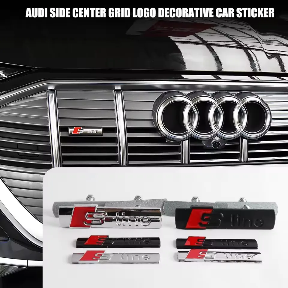 Image of 3D Metall Auto Sline Buchstaben Frontgrill Emblem Dekor Autozubehör für Audi TT A1 A2 A3 A4 A5 A6 A7 A8 8P B6 B7 B8 S3 S4 S5 S6