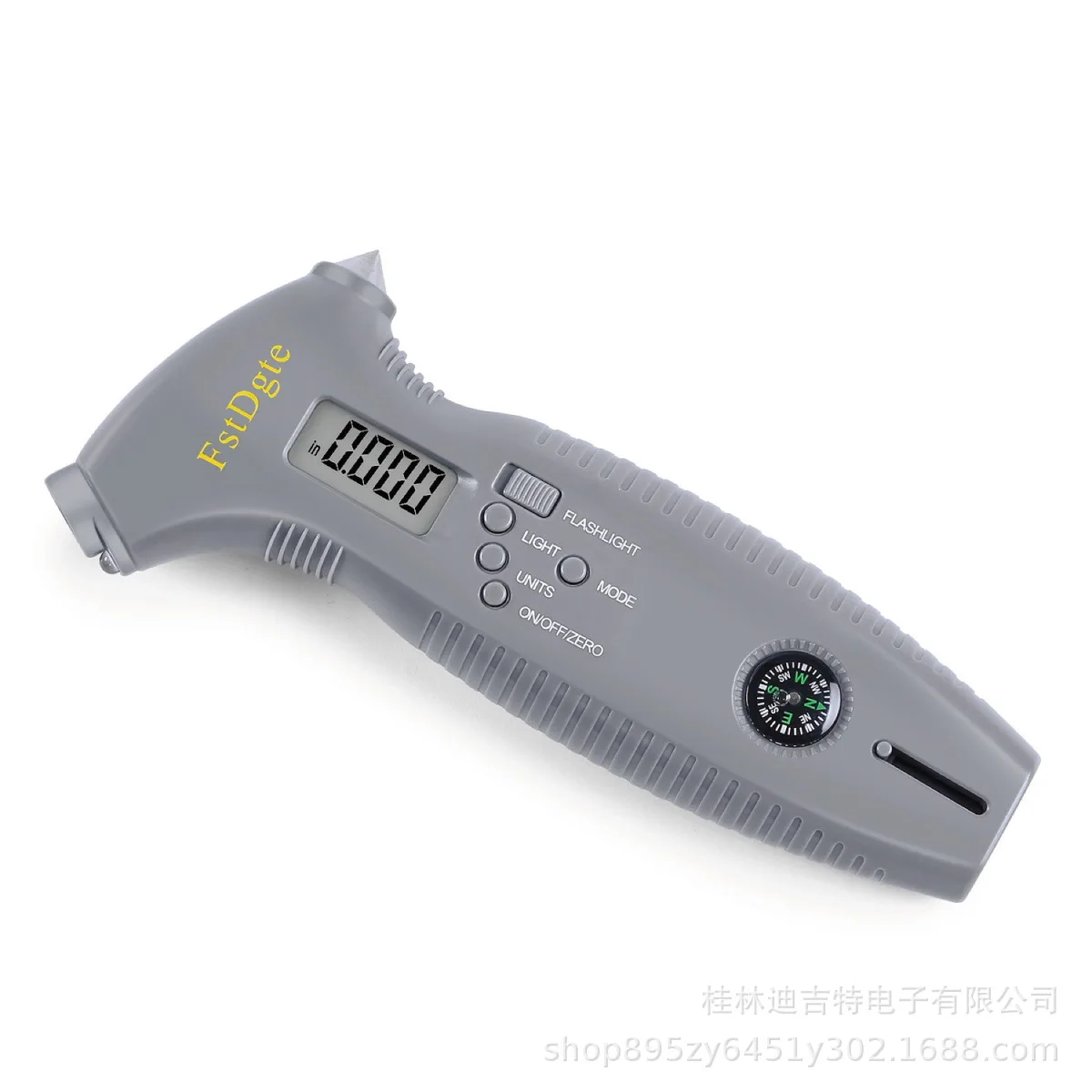 

Tire depth gauge Pressure Safety hammer escape lighting car onboard compass nozzel multifunctional Driving safety tools