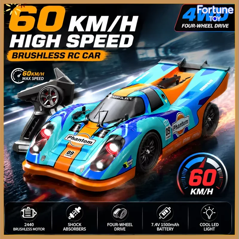 SCY-16307Pro 1:16 Rc Car 2.4Ghz 4Wd 60 Km/h High Speed Brushless Motor Racing With Led Light Shock Absorbers For Adults Gift