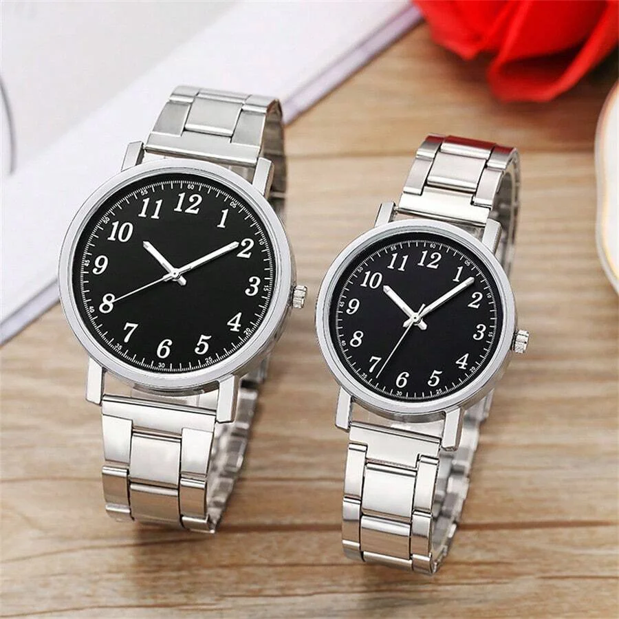 Couple Watch 2 Piece Set With Simple Temperament, Women\'s Fashion And Elegance Quartz Watch Girls Watch Gift