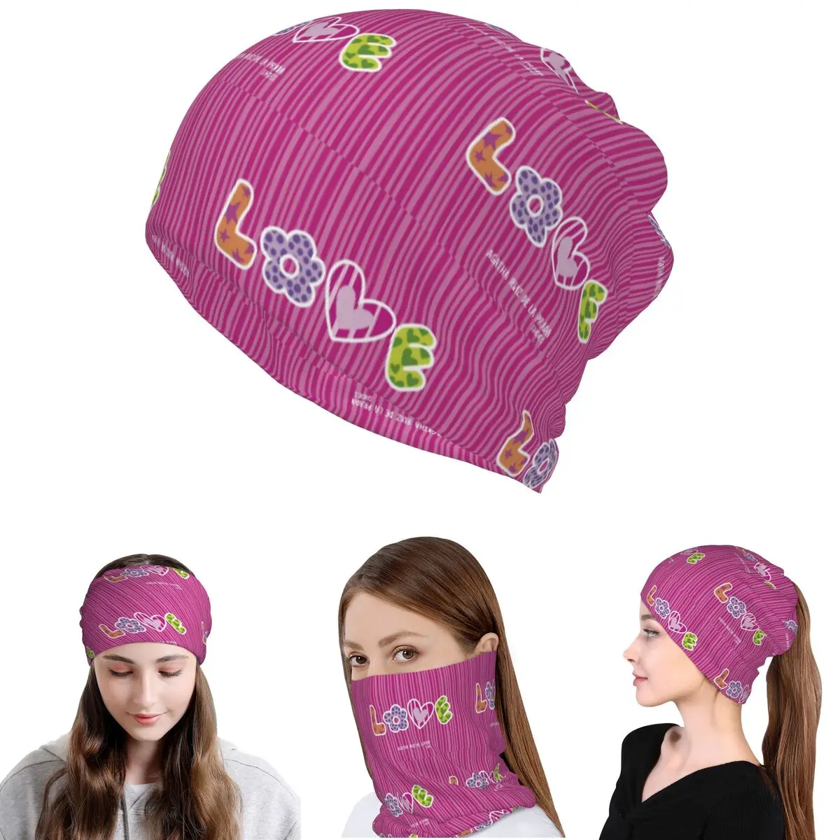 Agatha Ruiz-De La-Prada Pañuelo con estampado, cubrecuello, pañuelo para la cara, máscara facial cálida, gorro, unisex, transpirable para adultos