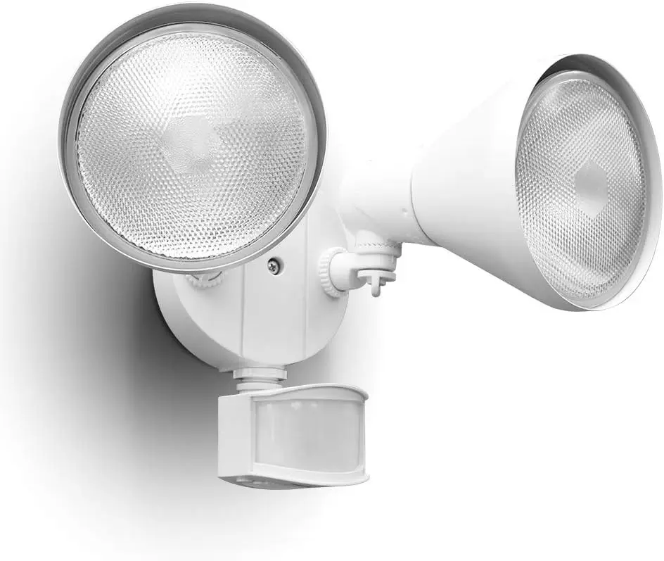 

180-Degree Motion-Activated Dual-Head Flood Light, 300W Halogen Outdoor Security Wall Light for Patio Garden Yard