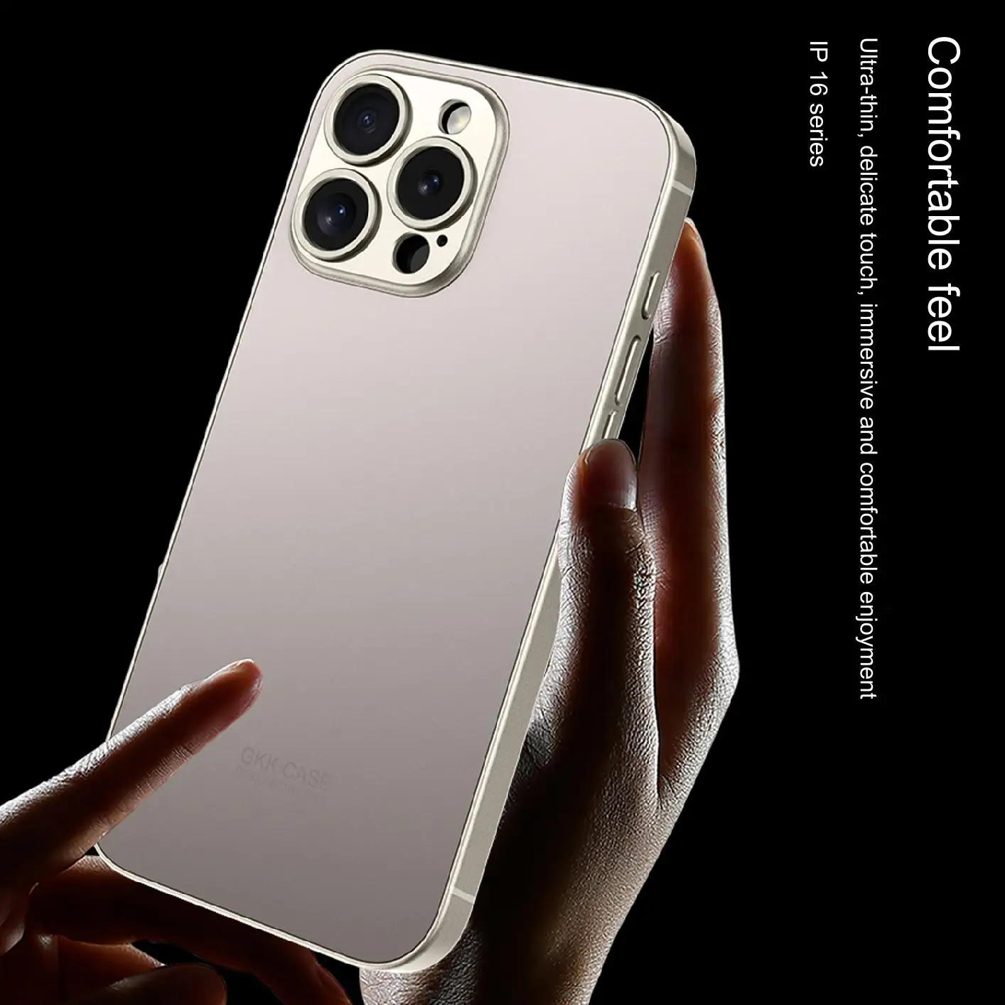 AG Matte Case For iPhone 16 Pro Max Metalic Spray TPU Frame Cover For iPhone16 Plus Shockproof Camera Lens Protector