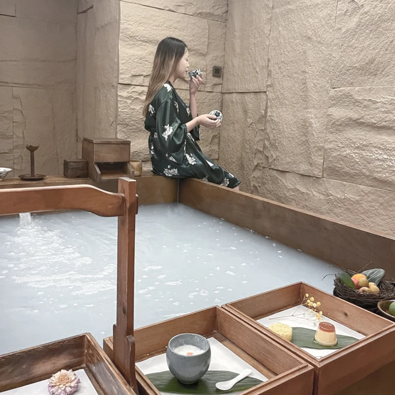 Hotel oak wooden beauty salon wooden bathtub