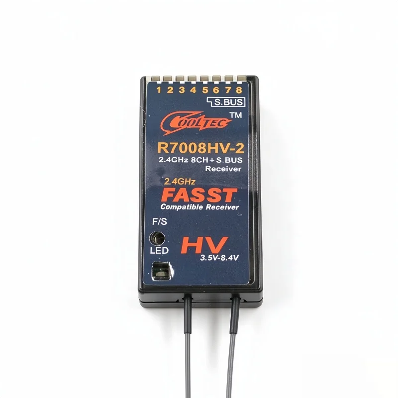 Cooltech R7008HV-2 8CH HV S.BUS 2.4G FASST Receiver Compatible with Futaba 14SG 16SG 16SZ 18SZ 18MZ RC Airplane Car Boat