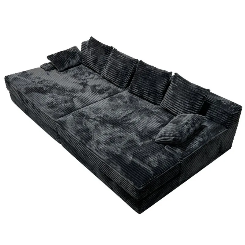 Compressed lazy thick velvet sofa bed removable and washable living room cloud sofa