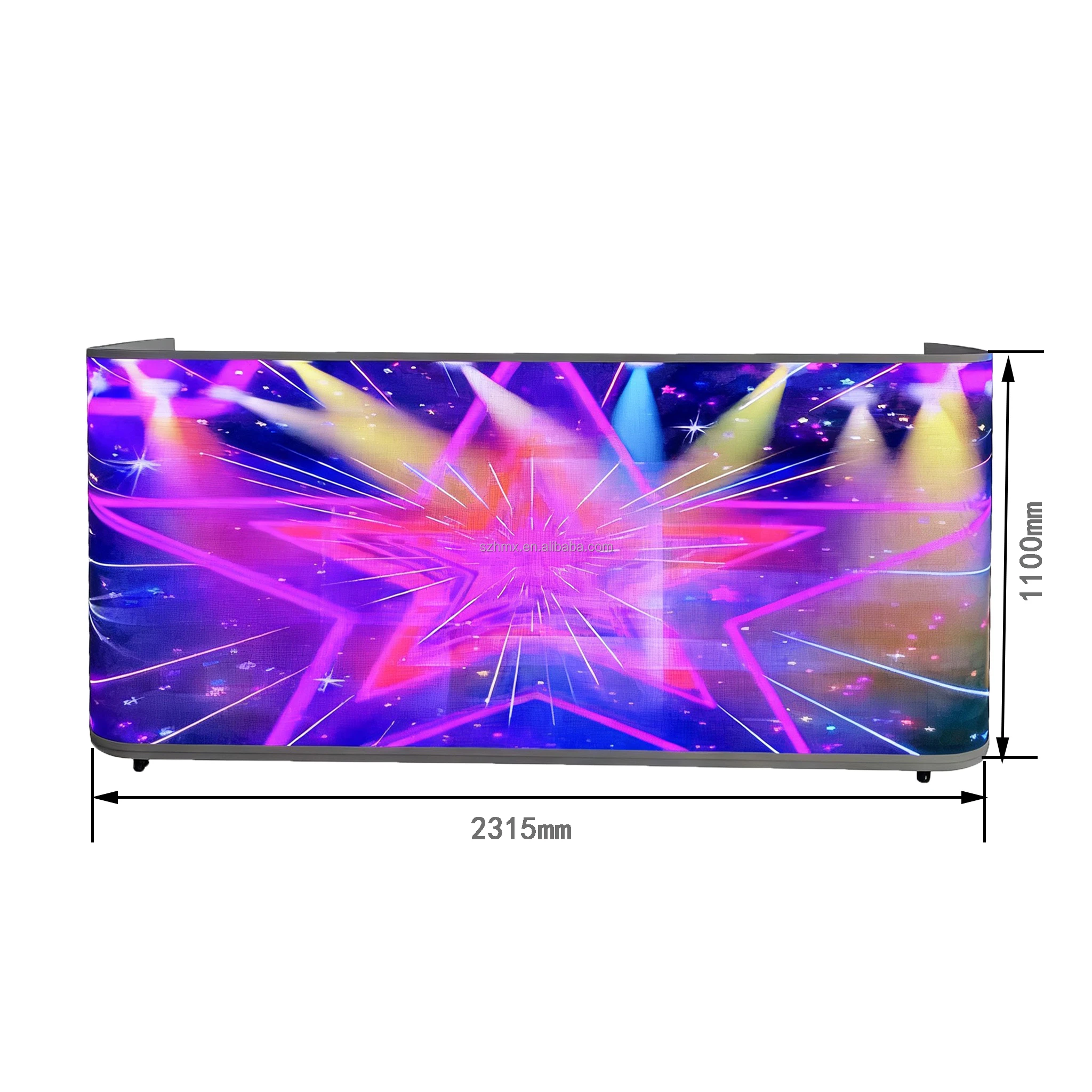 Customized Movable Indoor DJ Table Facade Booth Stand Light-emitting Video Wall Party KTV Bouncy Bar Nightclub Advertising view 6