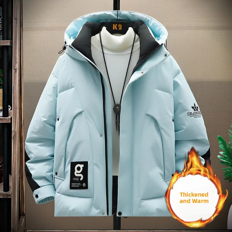 

2025 New Men's Cotton Jaet Winter Coat with Hood Thiened Polyester Fiber Warmth Youthful Sle for Junior And High School...