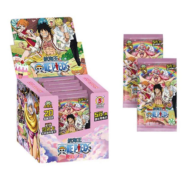 One Piece Collection Box Card Luffy Anime Characters Board Game Toy Flash Card Christmas Birthday Gift Cartoon Children\'s Toys