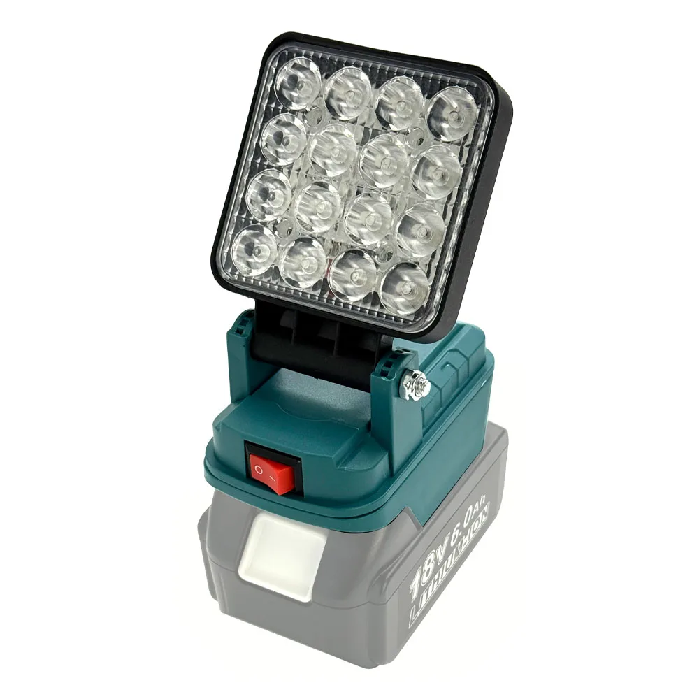 Kabellose LED-Arbeitsleuchte für Makita 18V Li-Ionen-Akku Flutlicht mit 2 USB-Anschlüssen Tragbare LED-Taschenlampe für Bauarbeiten – Detail 13