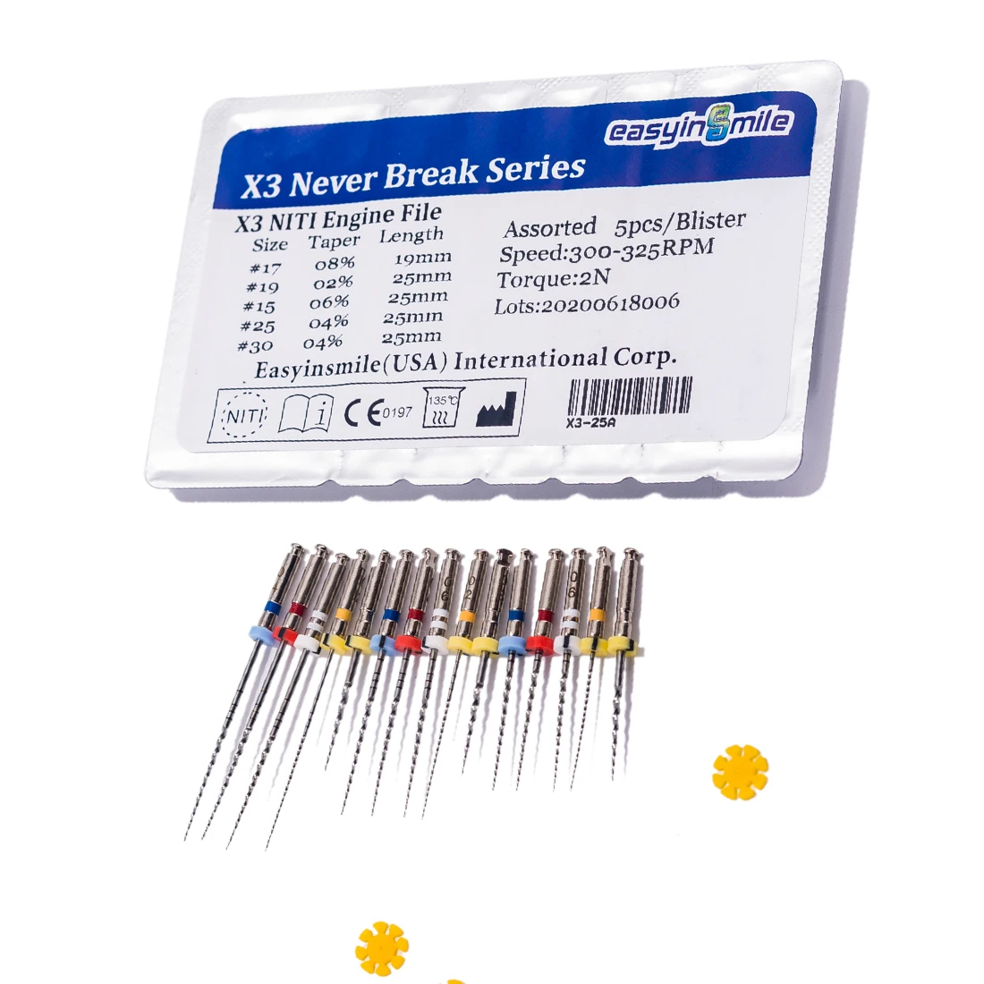 ESASYINSMILE Dental Endo Rotary Files X3 Endodontic NITI Root canal Niti File curve canal Path FIle&Open File 21/25/31MM