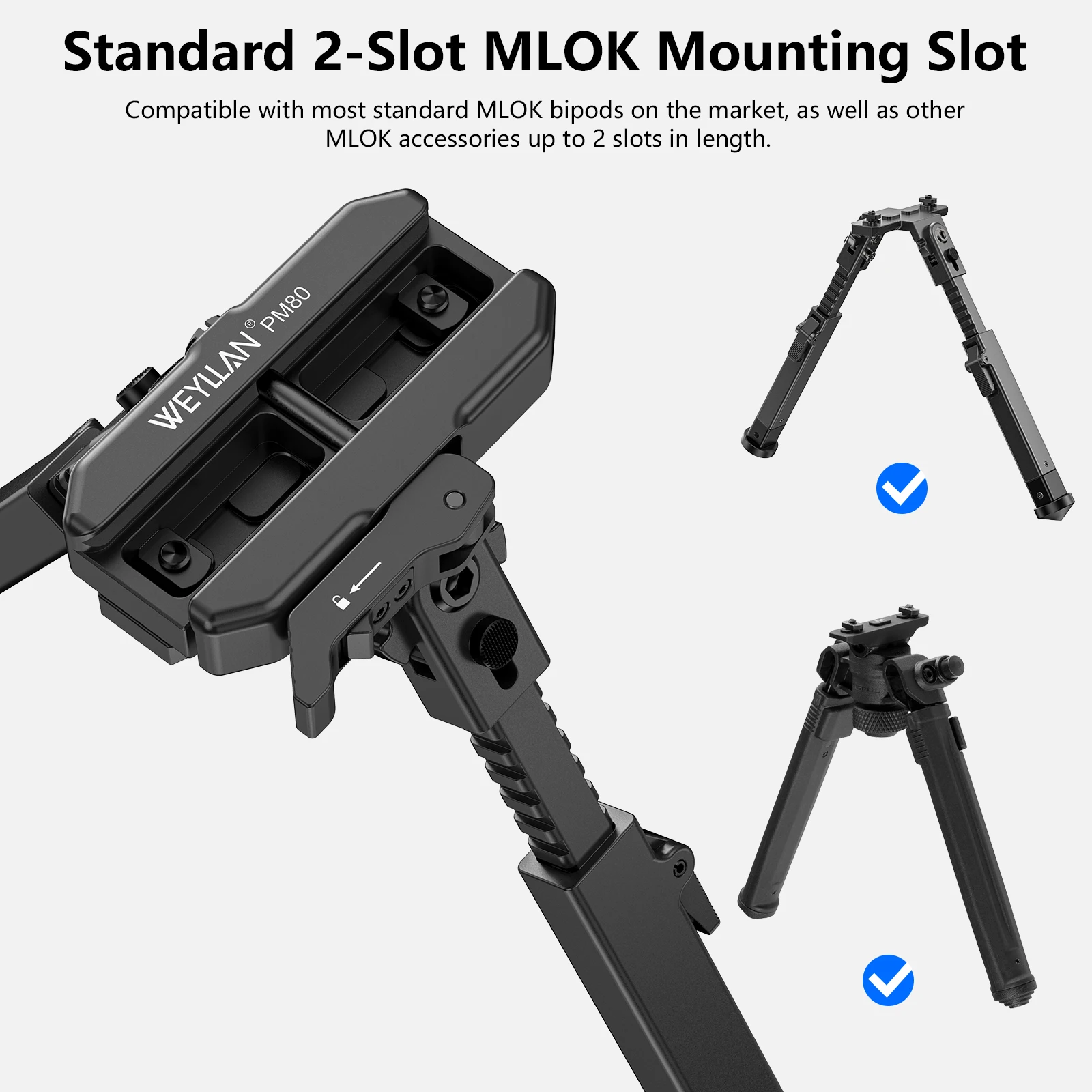 WEYLLAN PM80 Picatinny-zu-MLOK-Adapter mit Hebelmechanismus – Detail 3