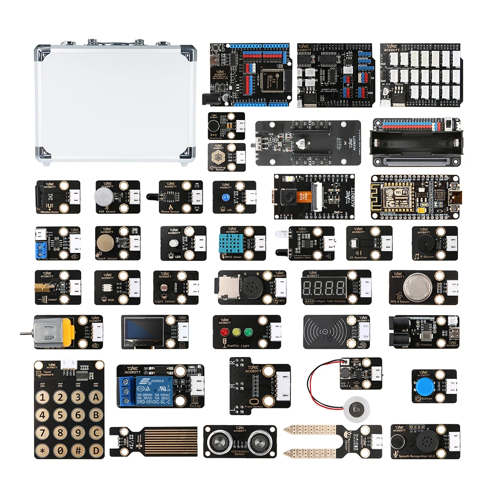 

ACEBOTT 40-Piece Module Kit with Aluminum Alloy Carrying Case (EVA Cotton) for Arduino