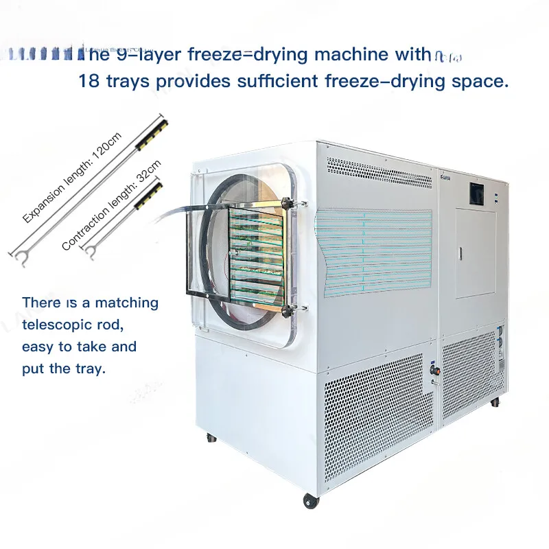 50 كجم 60 كجم 70 كجم HFD-50Plus 18 صواني مجفف تجميد صناعي تجاري طعام الأسماك آلة تجفيف الفواكه والخضروات #4