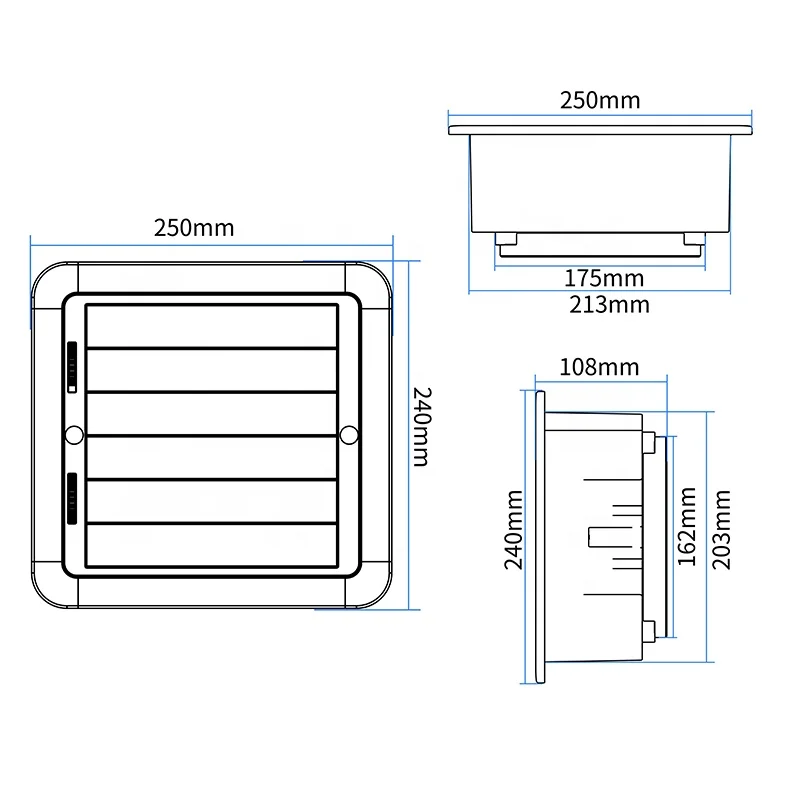 OEM RV Accessories 12V 3W White With Insect Net Adjustment Opening Manual Heat Dissipation Caravan Vent Exhaust Fan