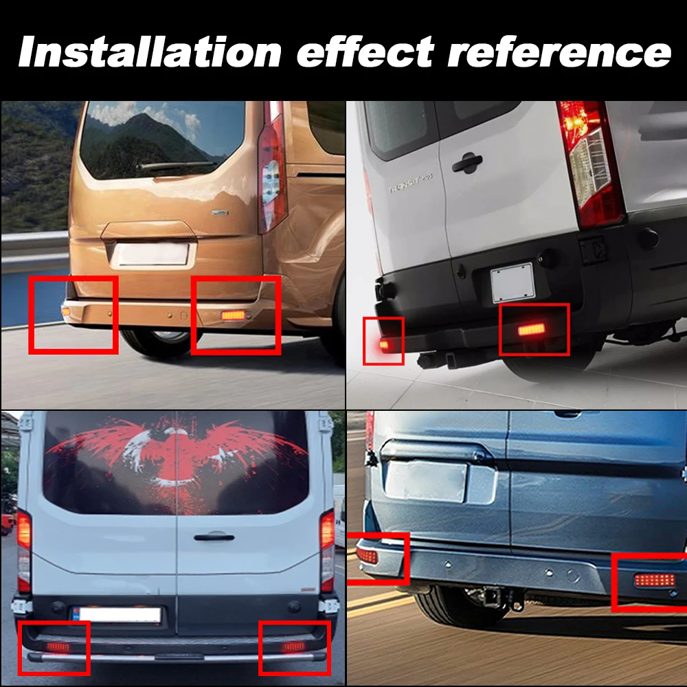 

LED Rear Brake Light Bumper Reflector Turn Signal Lamp Fog Lamp for Ford Transit Van/Transit Custom/Transit Connect Tourneo 2PCS
