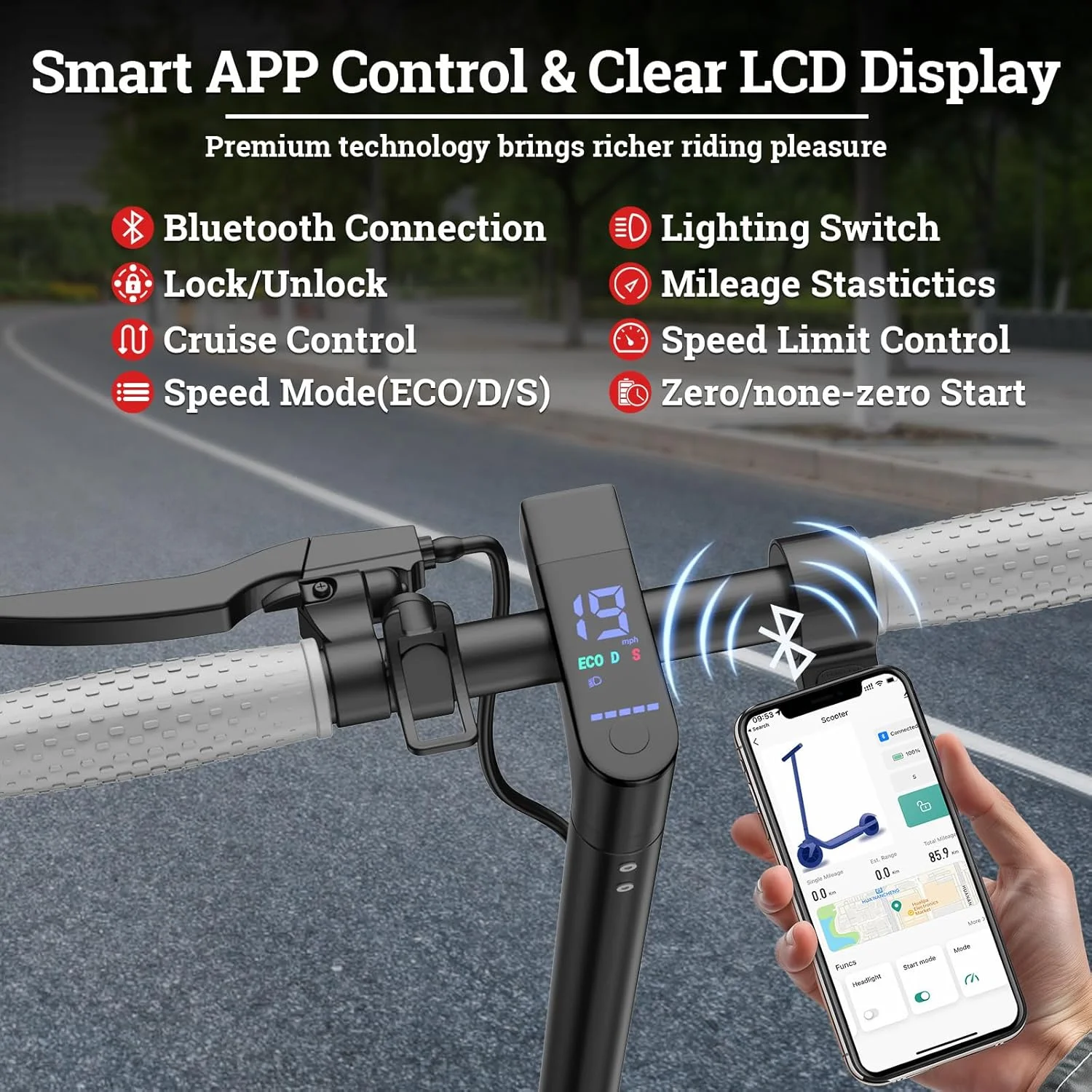 LADPED سكوتر كهربائي 350 واط موتور 36 فولت 5.2Ah بطارية التطبيق التحكم 19mph أقصى سرعة تصل إلى 16 ميل المدى سكوتر قابل للطي مع مقعد #2