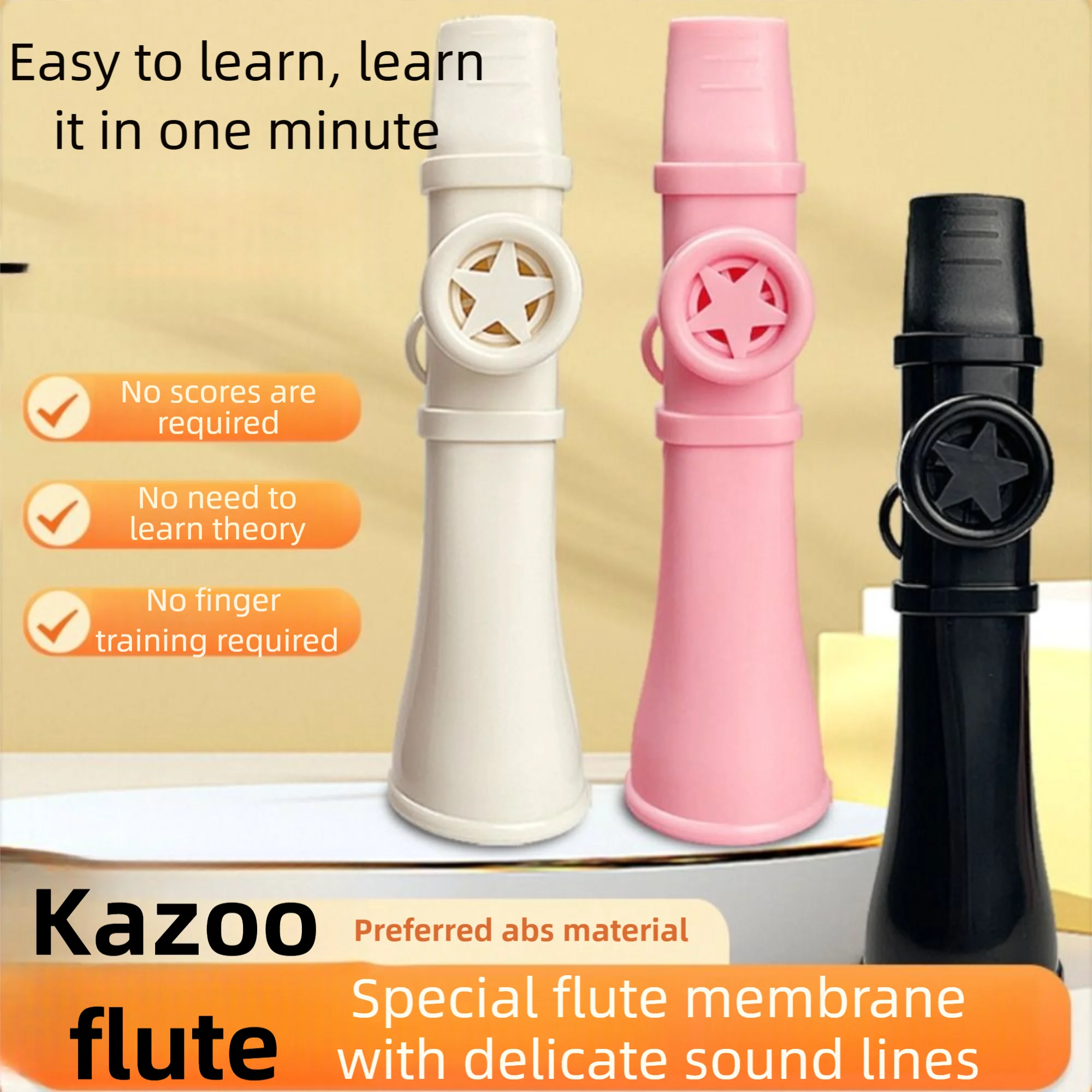 Musical Instrument Easy To Learn - Flûte kazoo en ABS multicolore avec