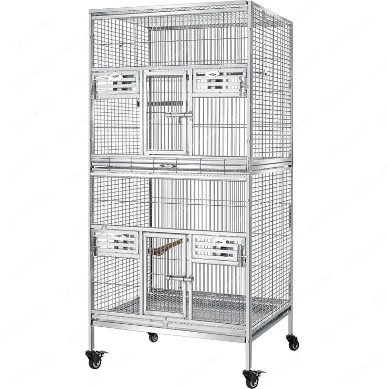 

Double-Layer Parrot Bird Cage Large Stainless Steel Large Breeding Villa Large Parrot Cage