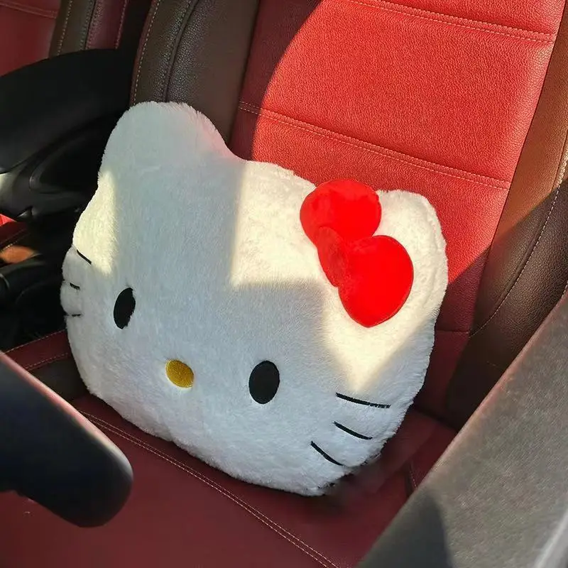 *Sanrio Cartoon Hello Kitty imbottito cuscino Kawaii Kitty Cat testa grande divano cuscino da comodino bambola di pezza morbida cuscino per pisolino regali