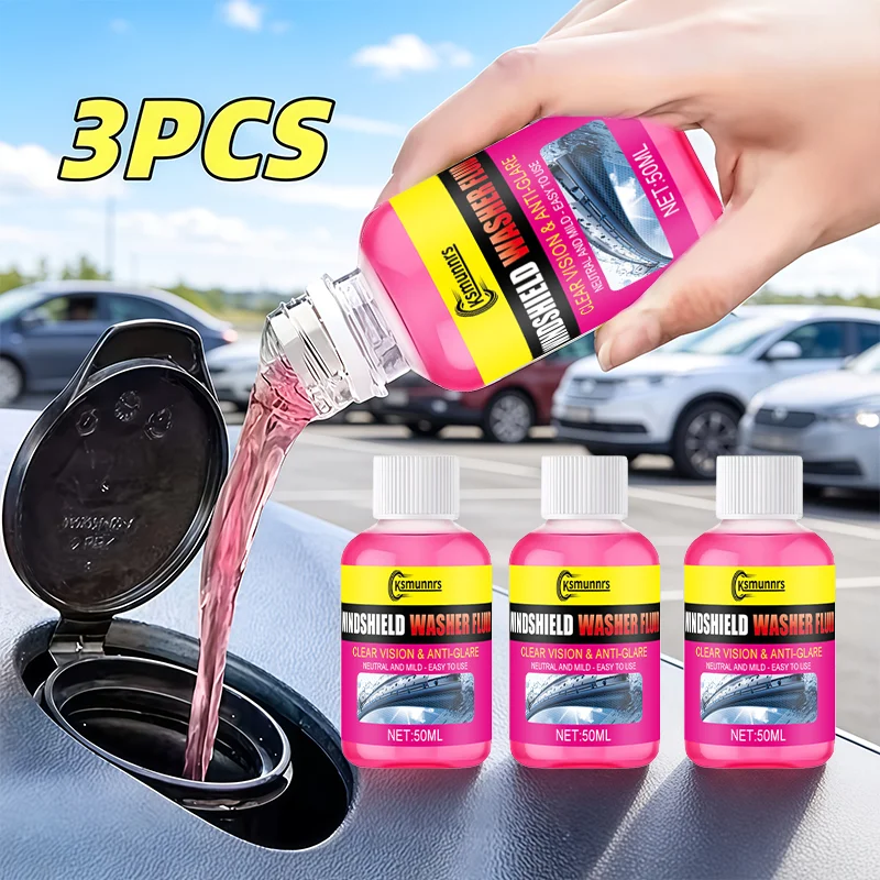 Concentrated Windshield Washer Fluid for Cars - Smooth Glass Surface Clear Visibility Fast-D Dissolving Formula