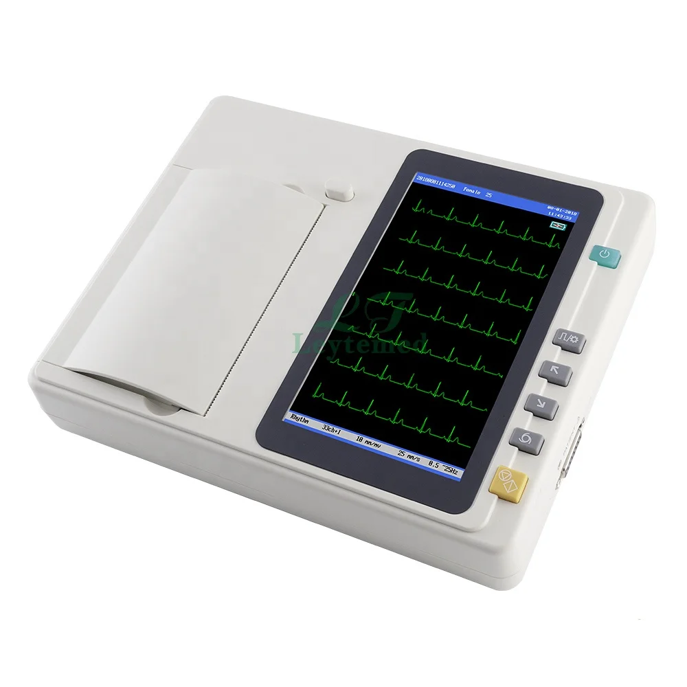 LTSE24 Support E cg Analysis Ec g Machine 6 Channel 7 Inch Portable Ek g Medical Supplies