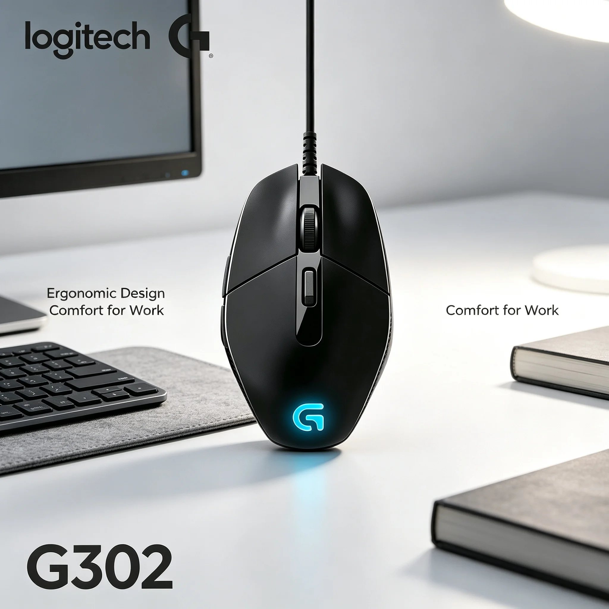 Pc Gaming Optimization - Logitech G302 Kabelgebundene E-Sport-Maus, optimiert für