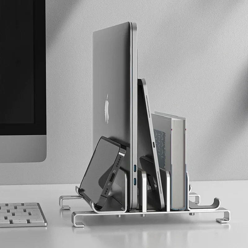 New Vertical Laptop Stand Holder Adjustable Desktop Notebook Dock Space-Saving 3 In 1 computer stand For MacBook Air Pro