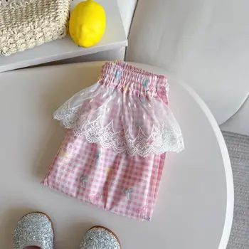 Girls' Lace Trousers | Loose Summer Pants for Ages 2-7 4 Korean Version New 2026 Summer Children's and Girl's Clothing 2-7 Years Old Fashion Versatile Lace Pants 4