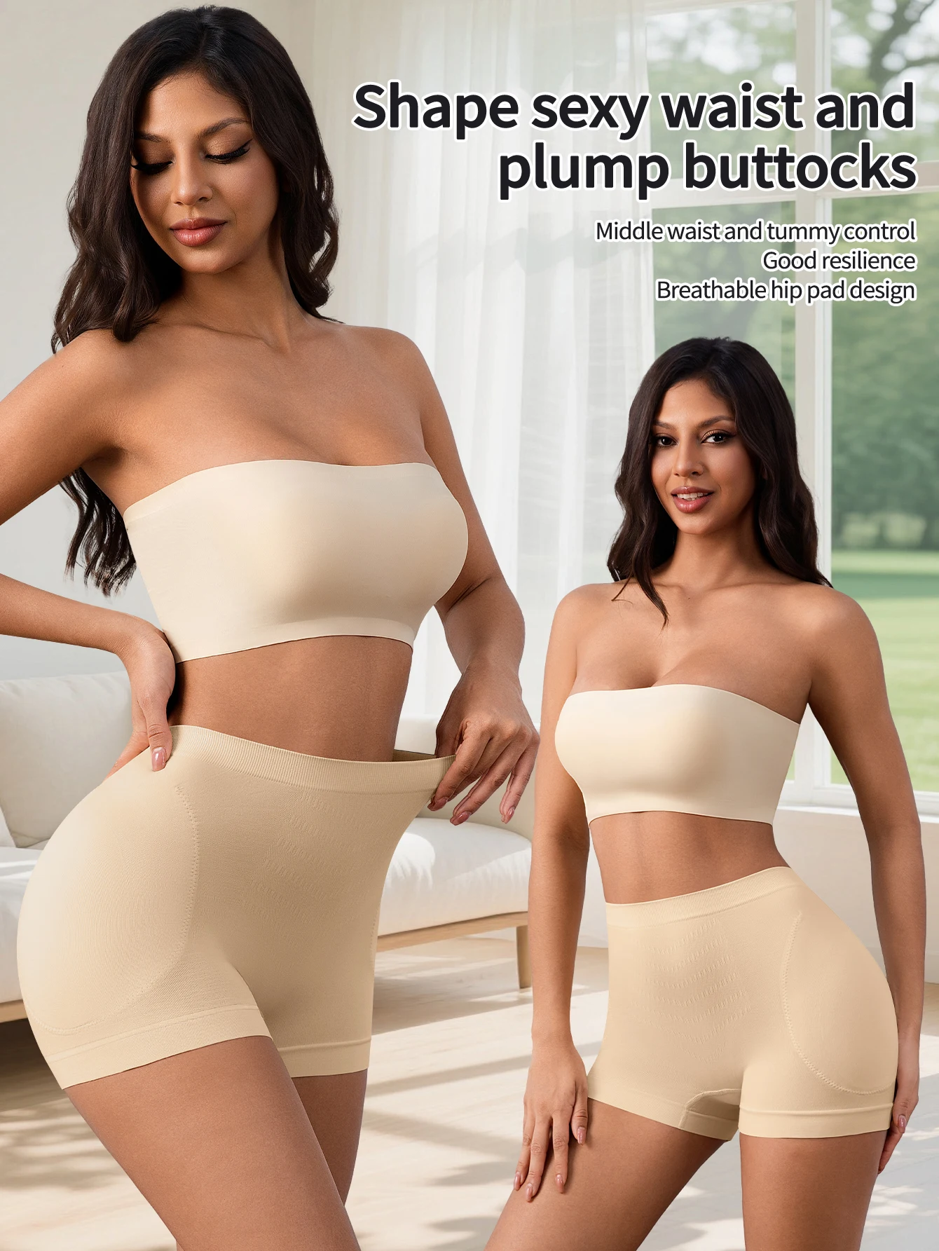 Flarixa Damen Po-Lifter Shaper Shorts mit herausnehmbaren Hüftpolstern, Bauchkontrolle, Hüftverstärker, nahtlose körperformende Sicherheitsunterwäsche – Detail 8