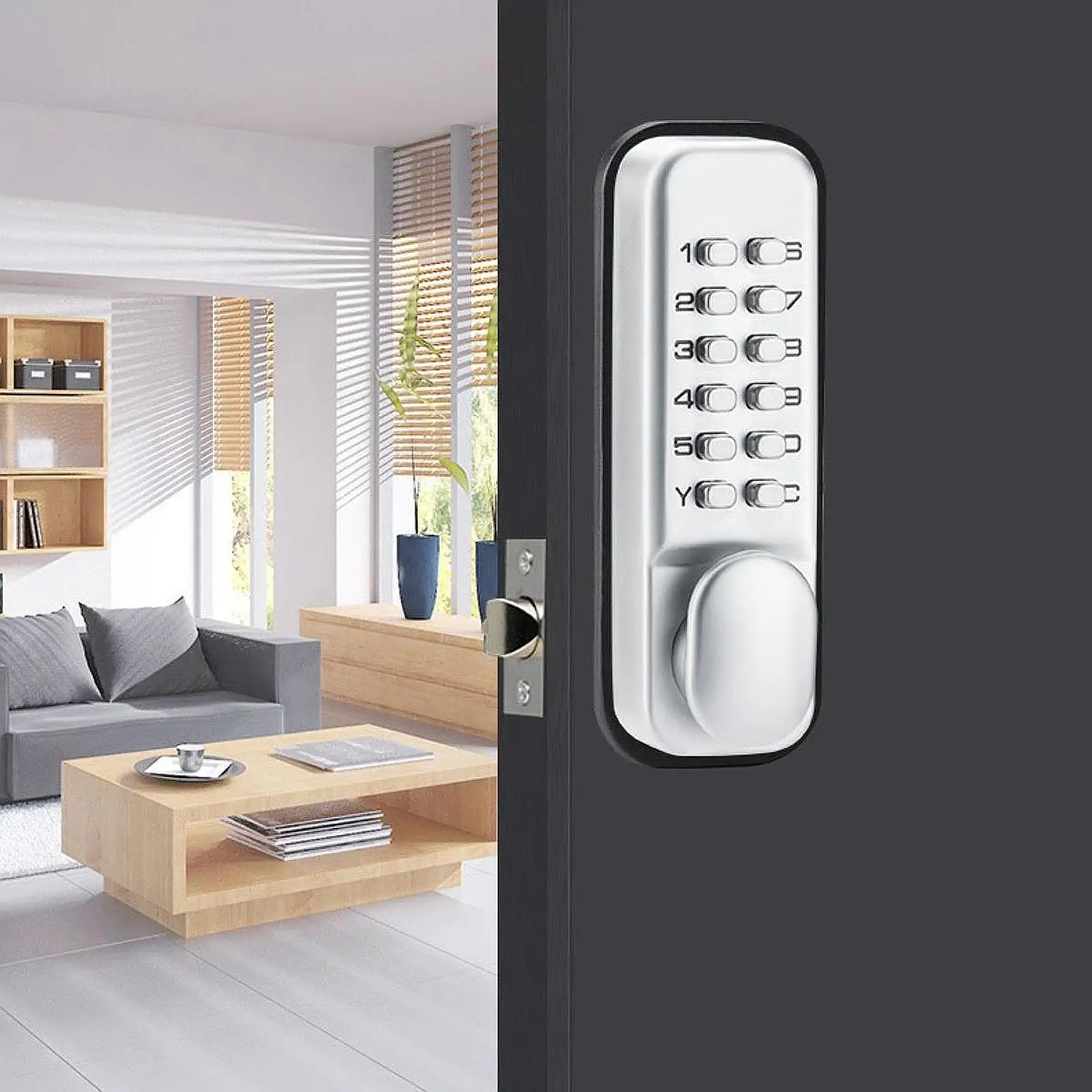 

Mechanical Door Lock Waterproof Heavy Duty Keyless Sturdy Password Lock Entry Door Lock for Iron Doors Office Courtyard Doors