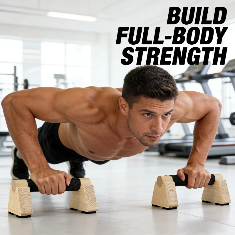 Wooden Push‑up Stands Handstand Trainers Arm Muscle Workout Auxiliary Frame Home Fitness Equipment Body Strength Training Tools