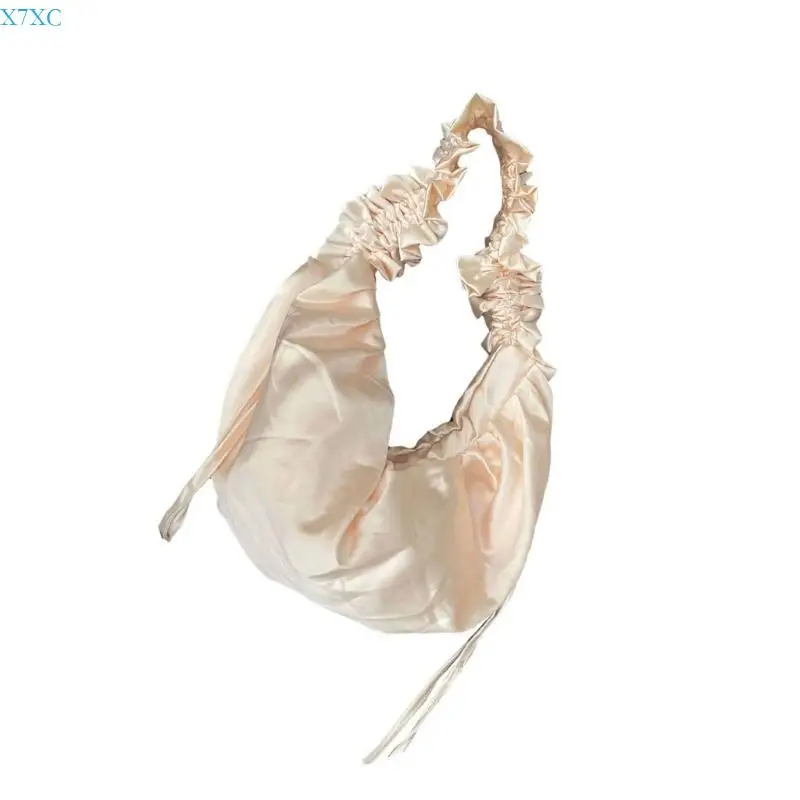 

X7XC Fashionable Crossbody Bag Canvas With Ruffled Edges Large Capacity For Commuting