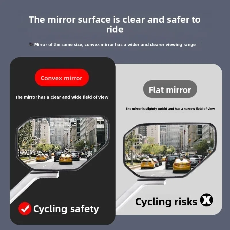 Universal Electric Bike Rear View Mirror Convex Mirror for Yadi Aima Scooter Motorcycle Modification