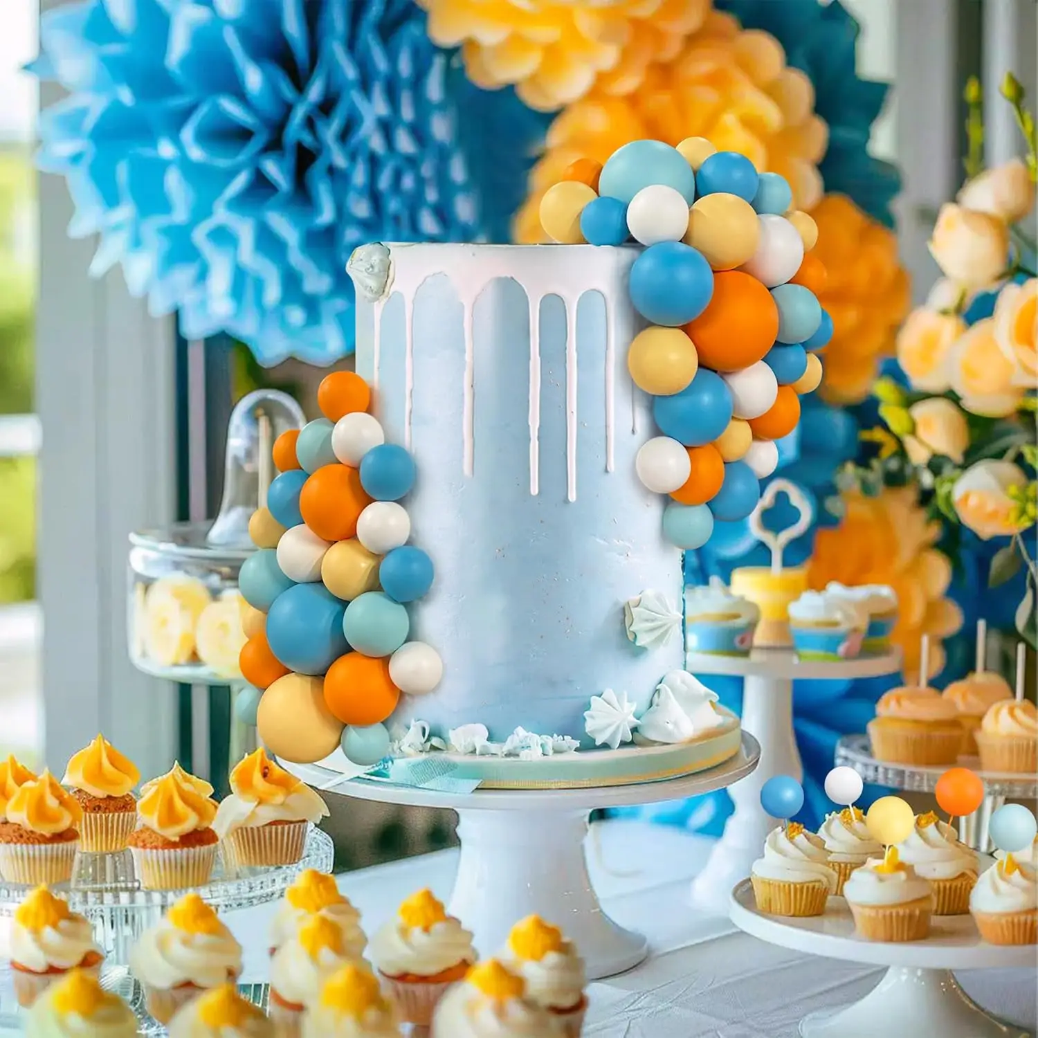 56 Stück Kugel-Kuchen-Picks, bunter kugelförmiger Kuchenaufsatz, Perlenkugeln, Cupcake-Kucheneinsatz-Aufsatz für Hochzeit, Geburtstag, Party – Detail 10