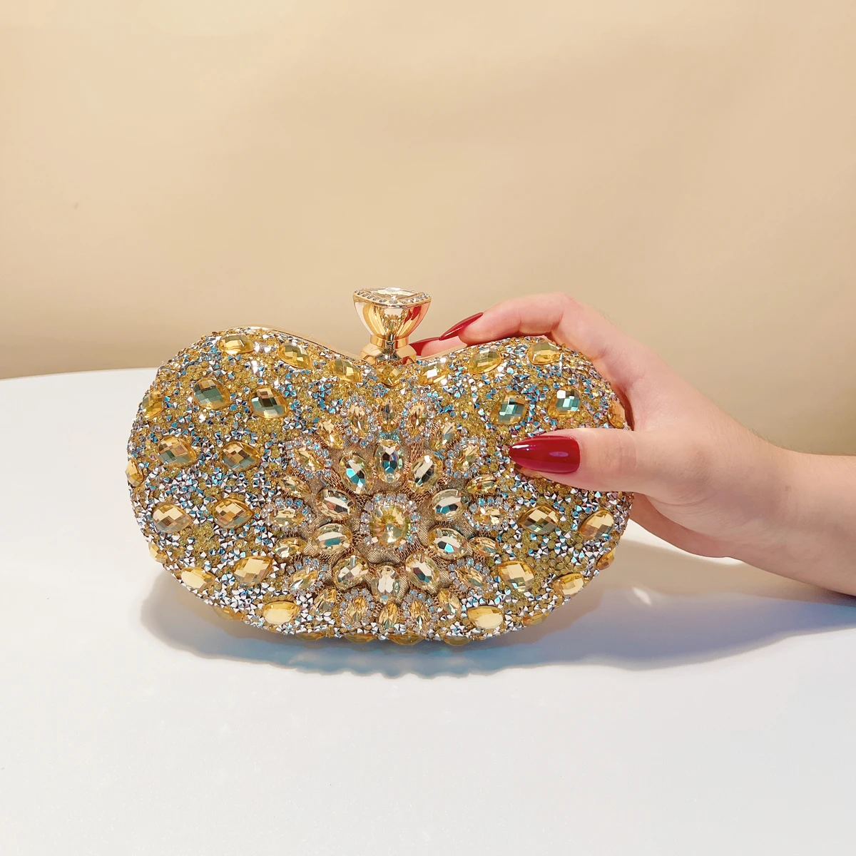 Acrylic Clutch Evening Bags Rhinestones Box Diamonds Handbags With Crystal Glitter Perfect Purse For Gift Merry Christmas Purse