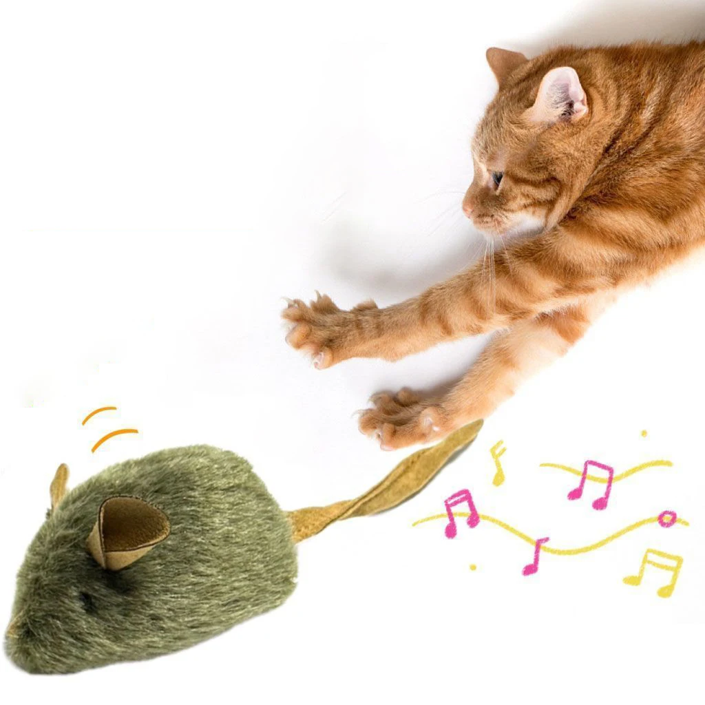 Interactive Mouse Plush Cat Chew Toy Squeaky Imitation Mice Bite Resistant Kitten Toy Interactive Plush Cat Toy Supplies 6