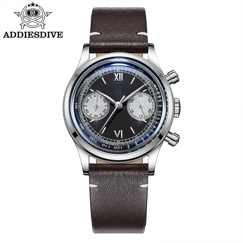 ADDIESDIVE TOP Men Deluxe Watch 10Bar Waterproof VK64 Movement Multifunctional Chronograph Quartz Watches Reloj Hombre