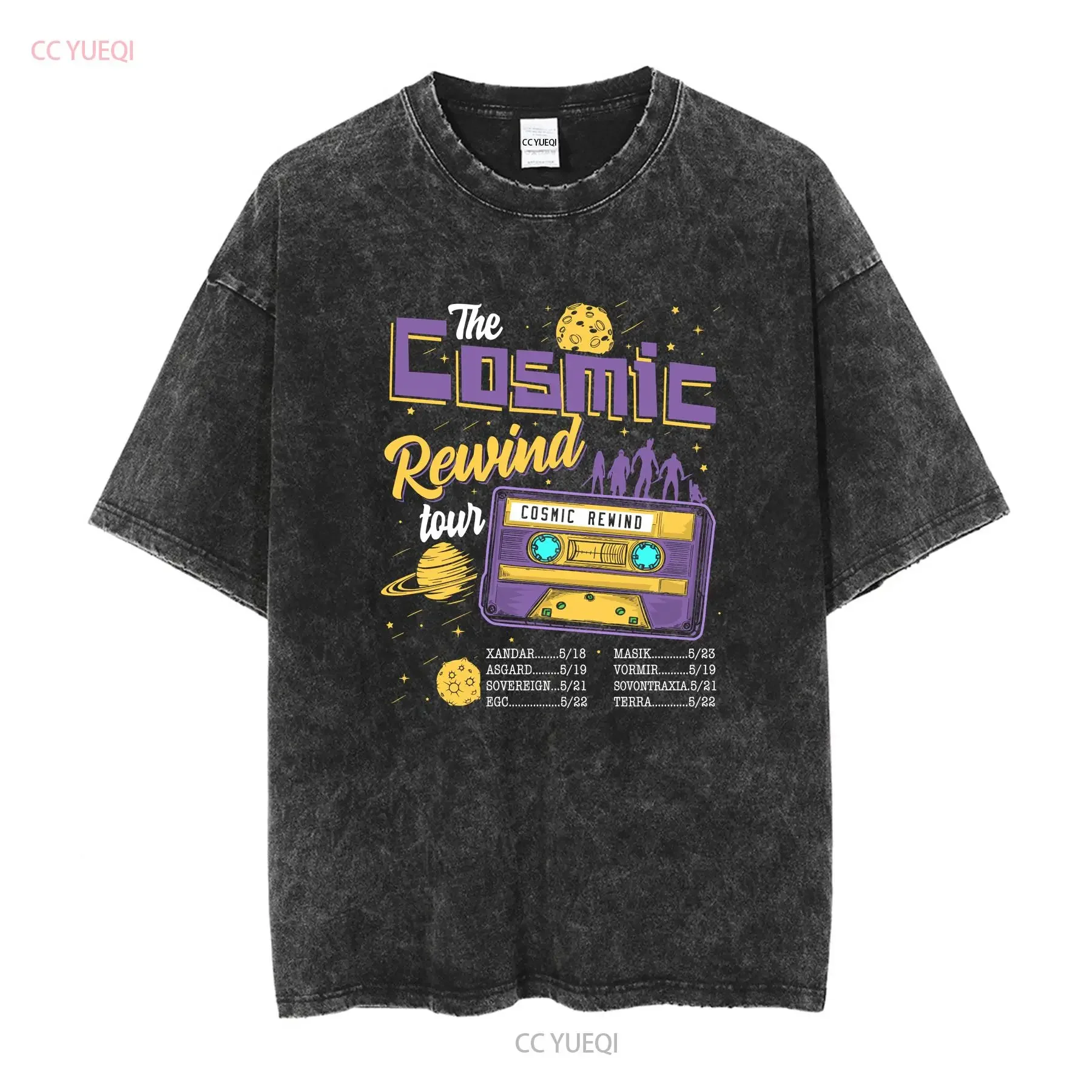 The Cosmic Rewind Tour Cassette Guardians T Shirt AdulT Kid 800210 vintage Washed designer clothes Unisex Versatile Breathable